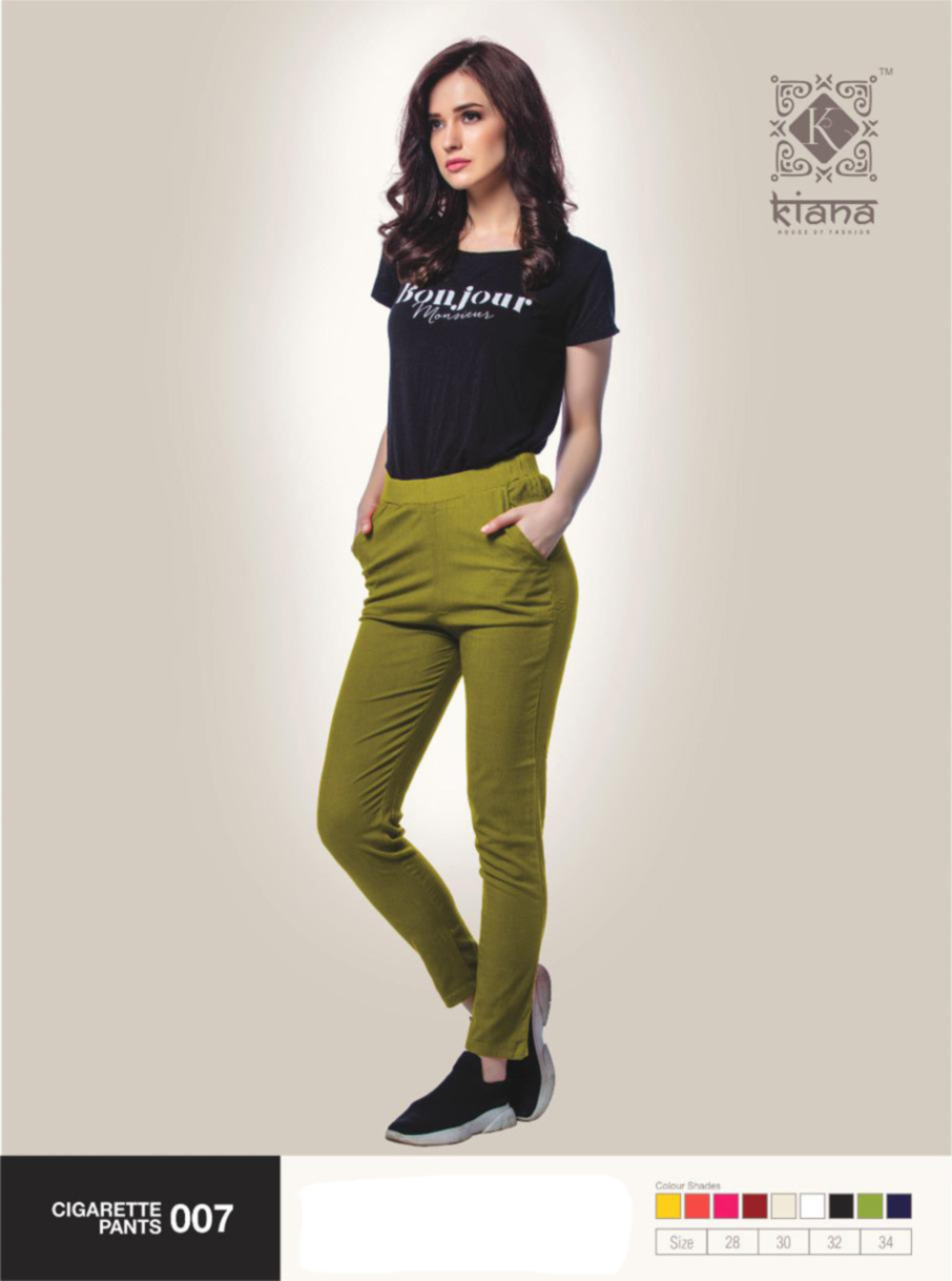 Wholesale Cotton Lycra Cigarette Pant Wholesale Cotton Lycra Cigarette Pant